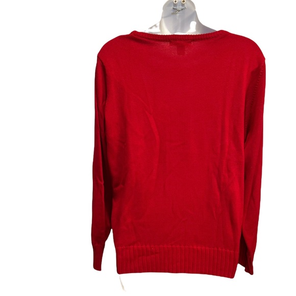 Dress Barn Red Sweater.  Size large. Perfect For that holiday party - Picture 4 of 13